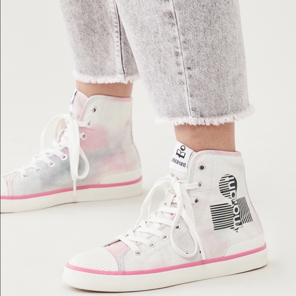 Isabel Marant Benkeen Sneakers in Celadon/Pink